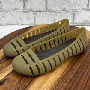 Crocs Adrina II Womens Sz. 6 Slip On Closed Toe Brown Jelly Flats